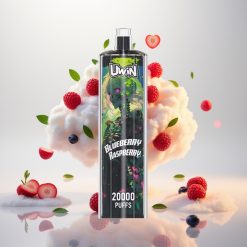 يوين شيشة كريستال Uwin Shisha Hookah Crystal 20000 نفخة - توت أزرق وعليق (0%-5% نيكوتين، 650 مللي أمبير، Type-C)