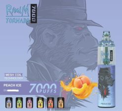 RandM Tornado 7000 جهاز التحكم في تدفق الهواء 1 قطعة جليد الخوخ BFTJ171 RandM Vape Kuwait